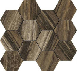 Drift Brown Hexagon Mos 14X15 Sheet | Pan American Ceramics