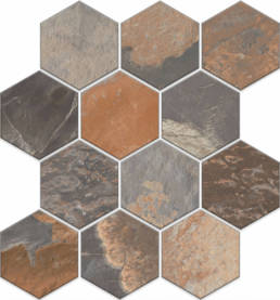 More Sunset Hexagon mosaic | Pan American Ceramics