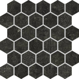 Concert Black Esagona texture mosaic | Pan American Ceramics