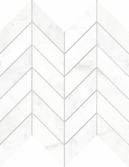Concert White Chevron mosaic (12x12 sheet) | Pan American Ceramics