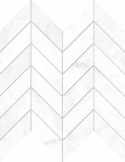 Concert White Chevron mosaic (12x12 sheet) | Pan American Ceramics