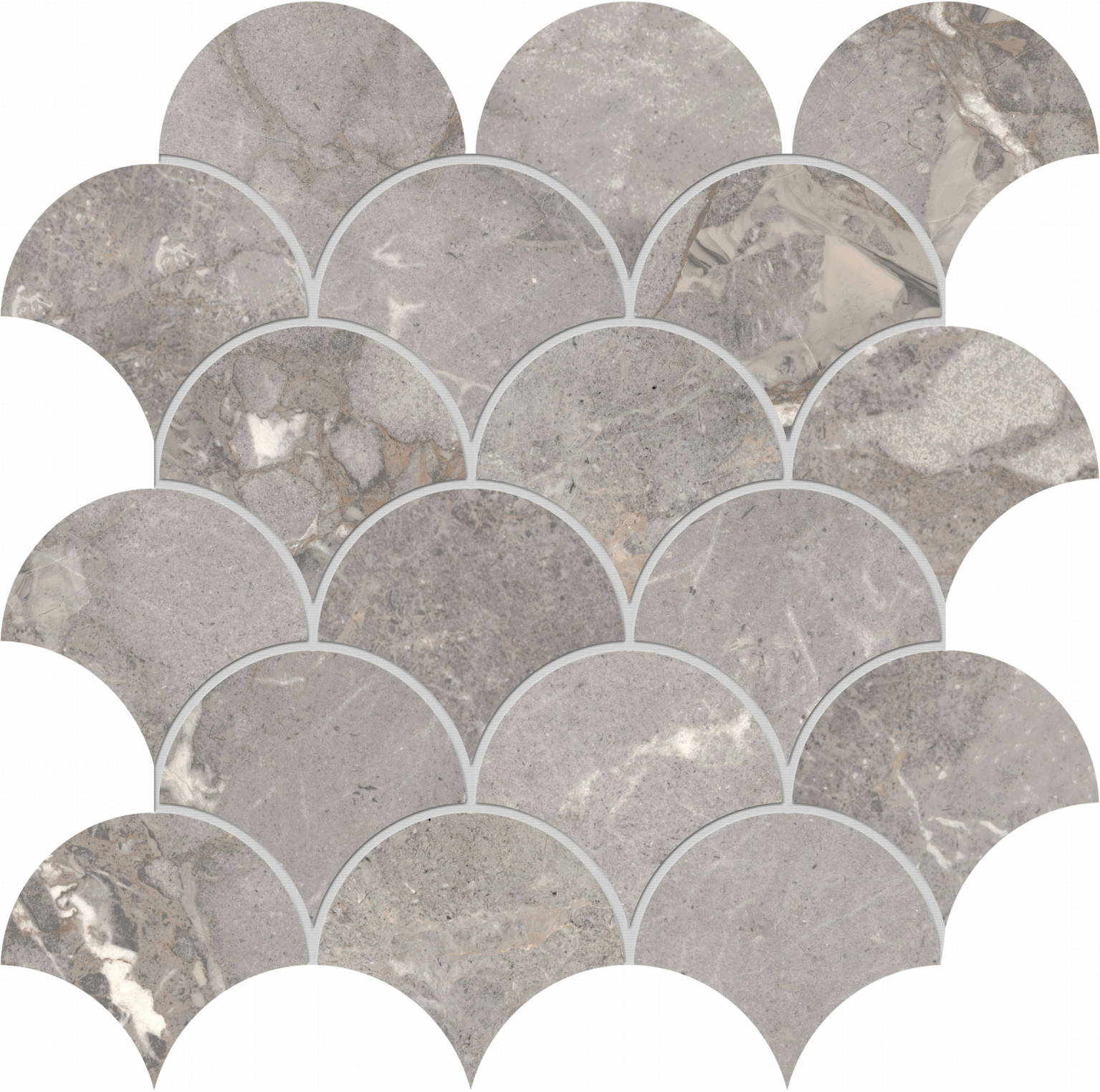 Golden Age Grey Shell Mosaic (12x12 sheet) | Pan American Ceramics