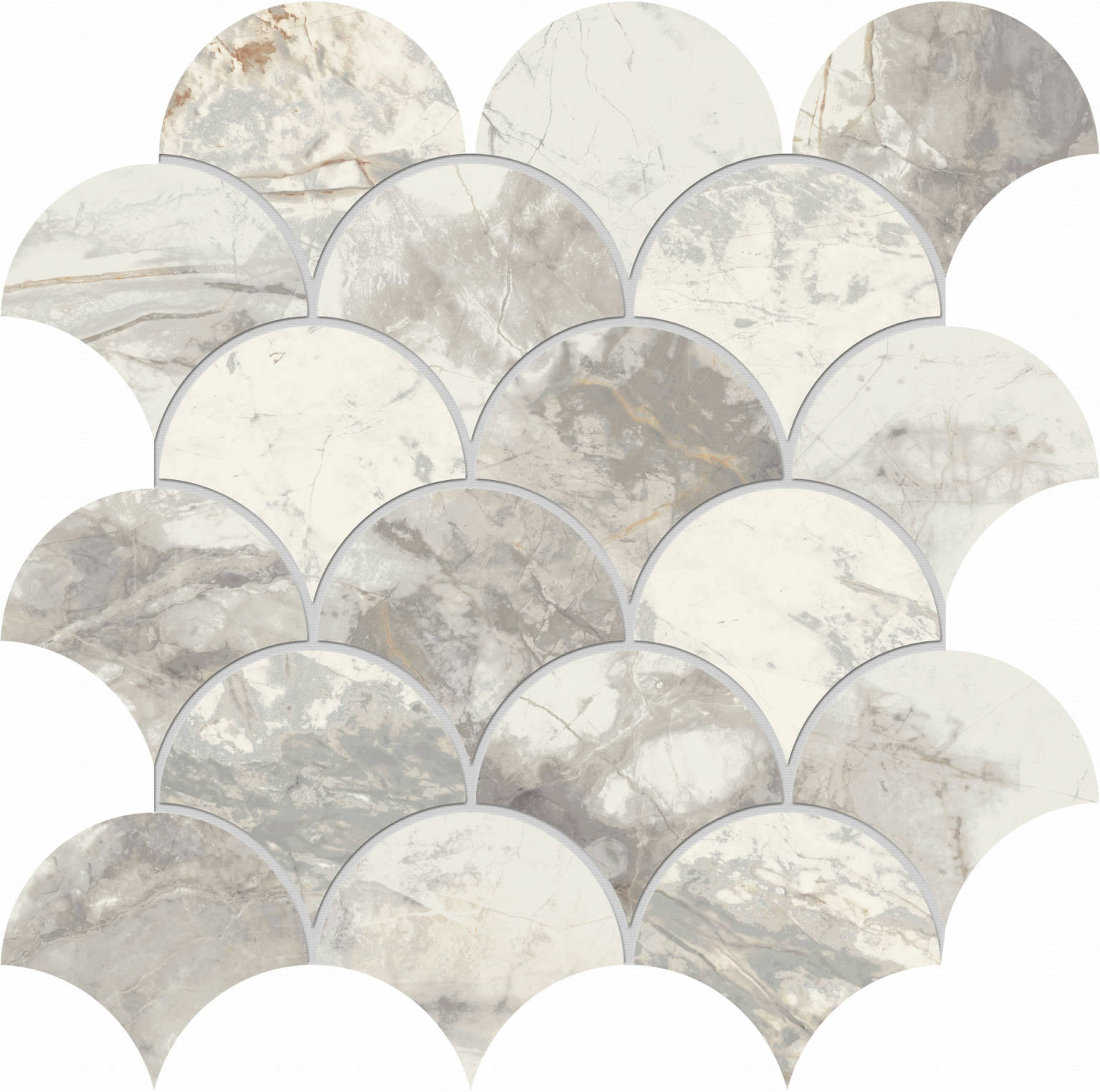 Golden Age White Shell Mosaic (12x12 sheet) | Pan American Ceramics