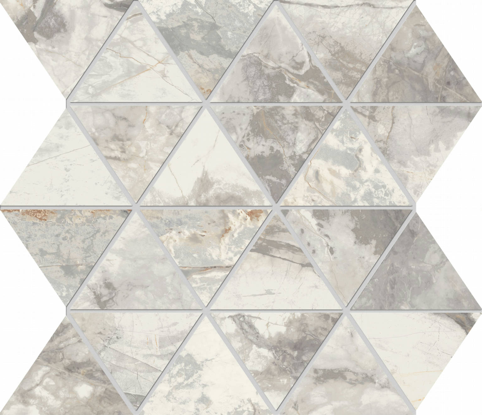 Golden Age White Triangle Mosaic (12x12 sheet) | Pan American Ceramics