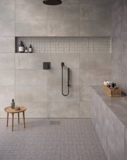 Creta Ash 12x24 and mosaic | Pan American Ceramics